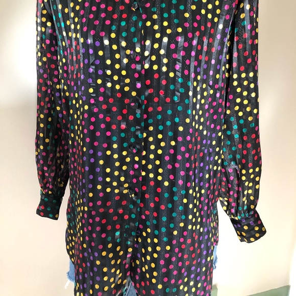 SOLD Josephine Colorful Polkadot Button Down - Picture 3 of 9